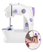 Mini Máquina De Costura Reta Portátil Bivolt 110v/220v Cor Branco