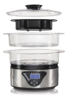 Panela À Vapor Elétrica Painel Digital Compacta 800w Cozi Vapore Conserva Temperatura Após Cozimento 5,2 Litros ? Hamilton Beach