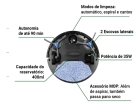 Aspirador de pó robô philco 3 em 1 pas23 Com Mop Preto