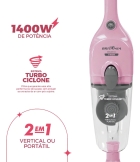 Aspirador Rosa Vertical Britânia 2 Em 1 1400w Base30