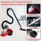 Aspirador De Pó Doméstico Multifuncional De Alta Potência De 1000 W Com Copo De 1,8 Litros De Capacidade