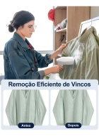 Passadeira a Vapor Portátil 1500W Vaporizador de Roupas com Tanque 250ml Cabo 1,5m Vapor 20ml/min Temperatura 100° a 160°C Vertical Rápida