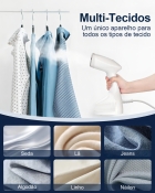 Vaporizador de Roupas 1200W Vertical Portátil com Passadeira a Vapor, Tanque de 250ml, Cabo de 1,5m, Vapor Potente 20ml/min para Passar e Higienizar