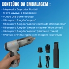 Aspirador De Pó Brisa Ecom Mini Soprador Vácuo 3em1 Usb Refil Portátil Recarregável Multifuncional Limpeza Carro Casa Sofá Teclado Poderoso