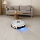 Robô Aspirador Ropo Glass 5 Varre Aspira E Passa Pano Branco