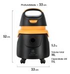 Aspirador de Pó e Água Acqua Power Electrolux 1400W 18L total 11L útil Função Sopro com Conjunto de Acessórios e Rodas 360° AQP20