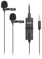 Microfone de Lapela Duplo Boya Omnidirecional BY-M1DM