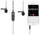 Microfone de Lapela Duplo Boya Omnidirecional BY-M1DM