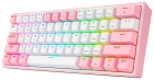Teclado Gaming Redragon K616-RGB Fizz Pro (Ingles Sem Fio) Branco/Rosa
