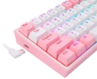 Teclado Gaming Redragon K616-RGB Fizz Pro (Ingles Sem Fio) Branco/Rosa