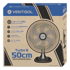 Ventilador De Mesa Ventisol Turbo 50cm Com 6 Pás Oscilante Preto