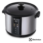 Panela Elétrica Electrolux Vapor Arroz 1,8L 10 xícaras Capacidade 4 funções pré-programadas Timer Panela Removível Antiaderente Tampa Vidro ECC20 inox