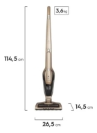 Aspirador de Pó Vertical Sem Fio Electrolux Ergorapido 2 em 1 Bocal Pet até 45 min Dourado (ERG26) Bivolt