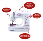 Máquina De Costura Reta ImportWay 12 Pontos Doméstica IWMC-505 Portátil Branco