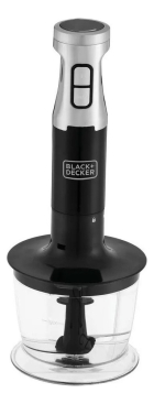 Mixer Portátil Black+Decker MK600 Mini Processador Vertical 3 em 1 com Design em Inox
