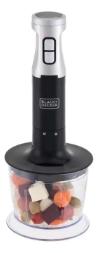 Mixer Portátil Black+Decker MK600 Mini Processador Vertical 3 em 1 com Design em Inox