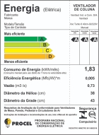 Ventilador De Coluna Turbo 40cm Bronze Ventisol