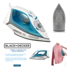 Ferro de Passar Roupa Black Decker Modelo FX3060 Base Antiaderente Azul e Branco