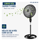 Ventilador Coluna 40cm Super Turbo Tech, Mondial, 140W - VTX-40C-8P-CR