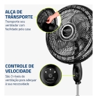Ventilador Coluna 40cm Super Turbo Tech, Mondial, 140W - VTX-40C-8P-CR