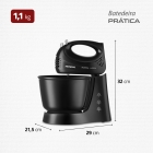 Batedeira Prática Mondial 400W - B-44-B