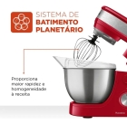 Batedeira Planetária Premium Inox Bp-02p-r-ti Mondial Cor VERMELHO/INOX