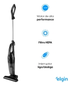 Aspirador De P&oacute; Vertical Home Perfect Clean 1200W 1L Preto E Cinza Elgin