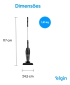 Aspirador De P&oacute; Vertical Home Perfect Clean 1200W 1L Preto E Cinza Elgin