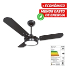 Ventilador de teto Ventex Valen LED com 3 pás de MDF preto estrutura preto 1.1m de diâmetro