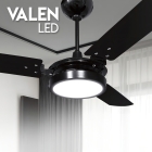 Ventilador de teto Ventex Valen LED com 3 pás de MDF preto estrutura preto 1.1m de diâmetro