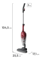 Aspirador De Pó Vertical Com Fio Portátil De Mão 2 Em 1 1100w Cabo De 5 Metros E 1,2 Litros De Capacidade Com Filtro Hepa Electrolux STK13 Vermelho