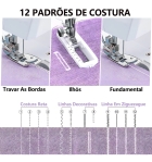 Mini m&aacute;quina de costura reta Lanmax port&aacute;til - branco