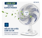 Ventilador de Mesa 40cm Super Power Mondial 140W - VSP-40-W