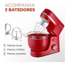 Batedeira Planetária Bp-03-r 12 Velocidades 700w Vermelho Mondial