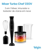 Mixer Turbo Chef 3 Em 1 200w Triturador E Fuet Elgin Cor Preto
