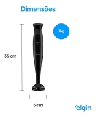 Mixer Turbo Chef 3 Em 1 200w Triturador E Fuet Elgin Cor Preto