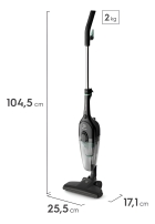 Aspirador de Pó Vertical com fio portátil de mão 2 em 1 com 1.100W de Potencia Cabo 5m capacidade 1,2L filtro HEPA Electrolux STK12 preto