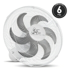 Ventilador De Parede Venti-Delta Grade De Aço Branco 6 Pás 40cm