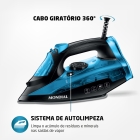 Ferro A Vapor F-53 1200w Preto E Azul Mondial