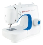Máquina de costura reta portátil Singer M3205 branca e azul