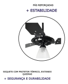 Ventilador de teto Ventex Yris Silencioso, Ventilador de Teto com 3 p&aacute;s de Pl&aacute;stico preto estrutura preto, 1.015m de di&acirc;metro