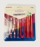 Kit Jogo Pinças Costura E Pequenos Reparos Eletrônicos 7pçs Cor Vermelho