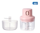 Moedor Processador De Alho Elétrico 250ml Recarregável Usb Cor Rosa 110V/220V