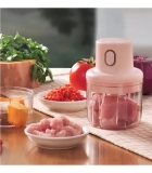 Moedor Processador De Alho Elétrico 250ml Recarregável Usb Cor Rosa 110V/220V