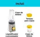 Liquidificador e Processador Freestyle Black Decker modelo LP320 com 2 jarras de 300 ml e 600ml acabamento em inox