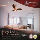 Ventilador De Teto Ventidelta New Light Led 93cm 130w Estrutura Cobre Pás Cobre Diâmetro 93 cm Quantidade de pás 3
