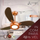 Ventilador De Teto Ventidelta New Light Led 93cm 130w Estrutura Cobre Pás Cobre Diâmetro 93 cm Quantidade de pás 3