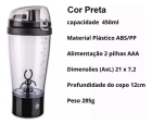 Mixer Euro Home A Pilha Com Copo 450ml Preto