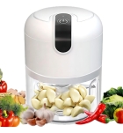 Mini Processador De Alimentos Moedor El&eacute;trico De Alho S/ Fio Cor Branco