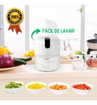 Mini Processador De Alimentos Moedor El&eacute;trico De Alho S/ Fio Cor Branco